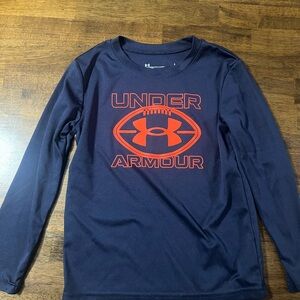 Under Armour Kids Long Sleeve Tee - Dark Blue and Bright Orange